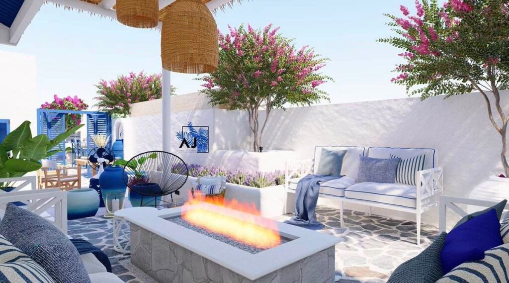 تصميم جلسات خارجيه بطراز يوناني